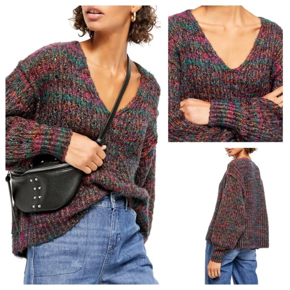 Free People Highland V-Neck Atlantis Combo— Large NWT - Picture 14 of 16